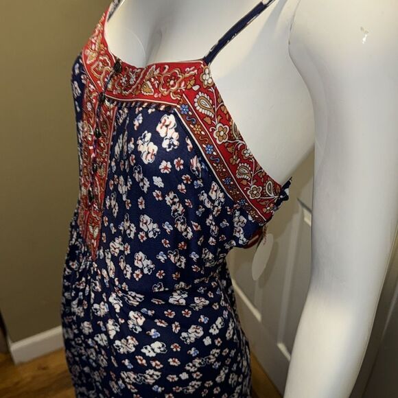 UMGEE floral red white and blue  Lennon mixed border  Maxi dress - Picture 8 of 13